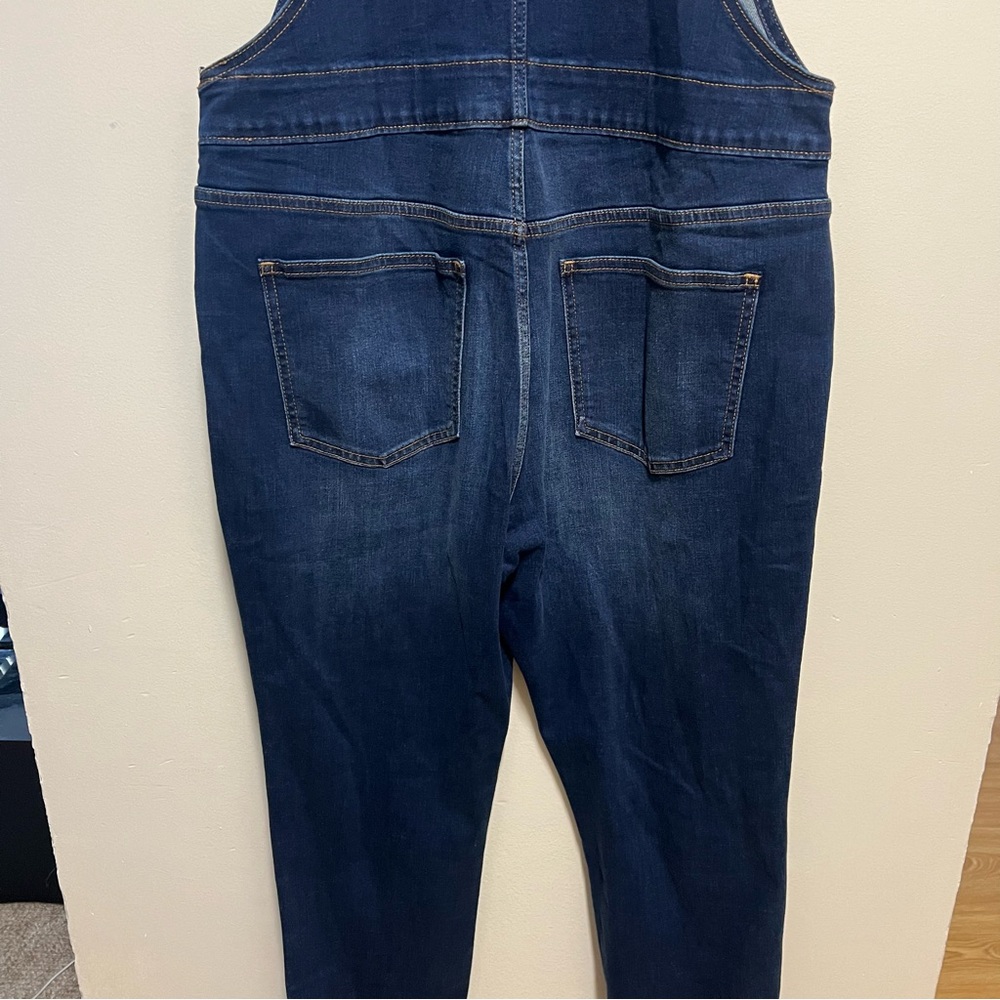 J Crew Factory Skinny Jean Overalls Woman's Size Large New - Picture 9 of 12